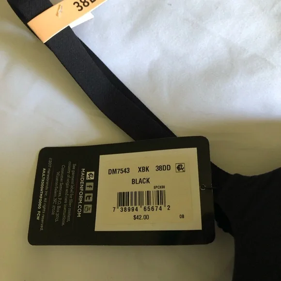 Maidenform Bra Black Push-Up 38 DD - Picture 5 of 7